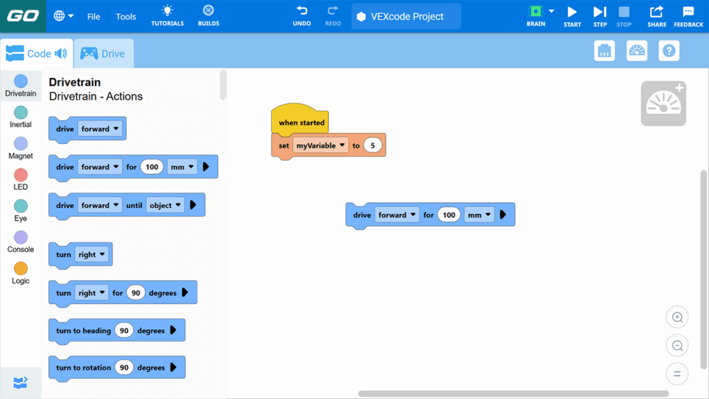 Vexcode Go Build VEXcode Go – VEX 机器人