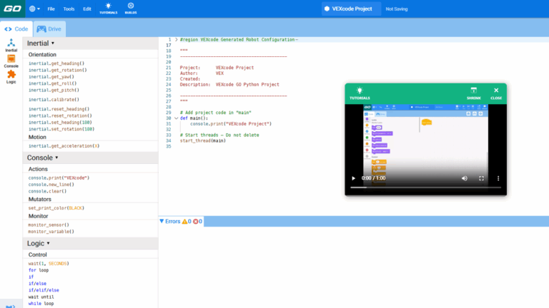 Vexcode Go Build VEXcode Go – VEX 机器人